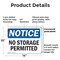 Signmission No Storage Permitted, 14 in W x Rectangle, Plastic OS-2PACK-NS-P-1014-L-14867 - alternate 2
